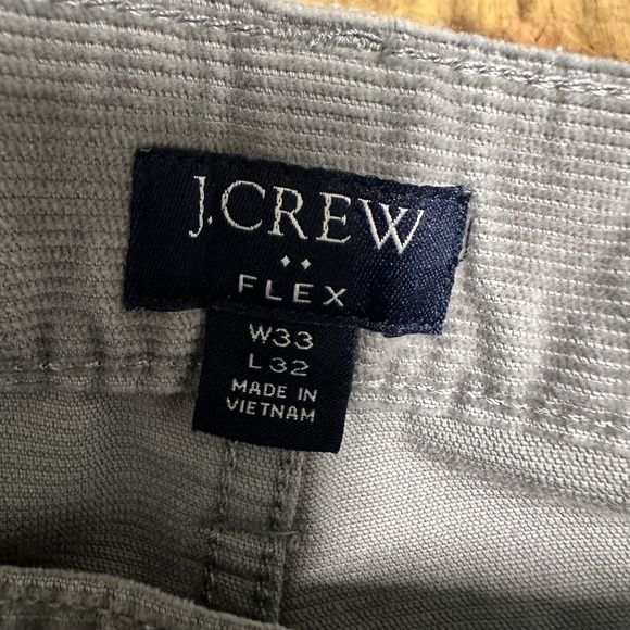 J. Crew Corduroy Pants Men's Size 33x32 Flex Gray Slim Straight Leg Corduroy Pre - Picture 9 of 14